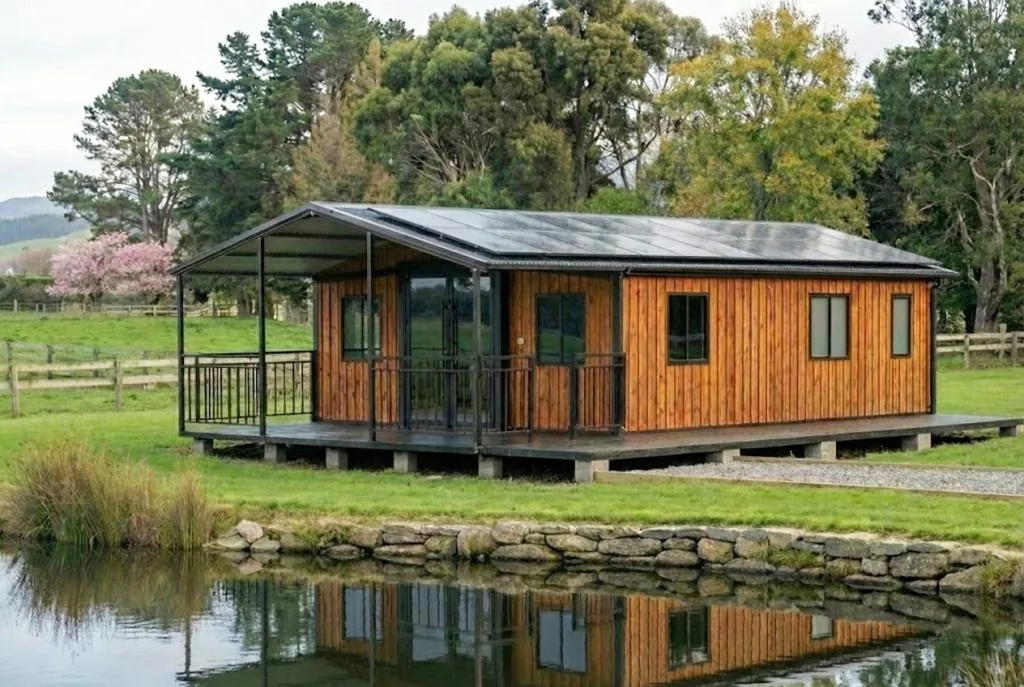 Portable Dwellings portable home in a New Zealand setting