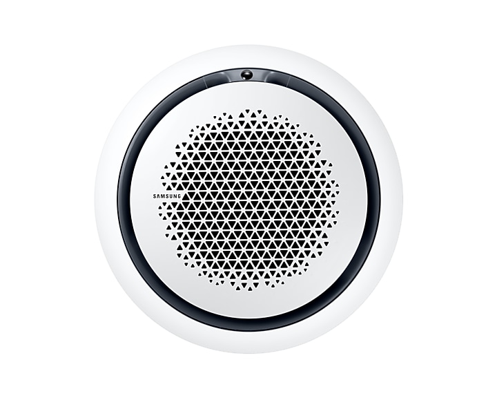 Front view of a white Samsung 360 Cassette ceiling air-conditioning unit
