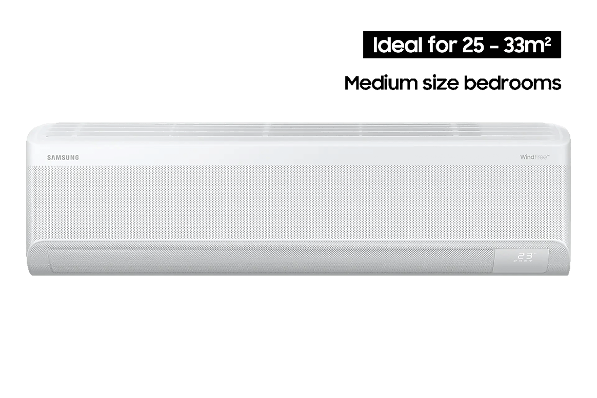 Samsung WindFree AR12 3.5 kW high-wall unit, ideal for rooms 25–33 square metres