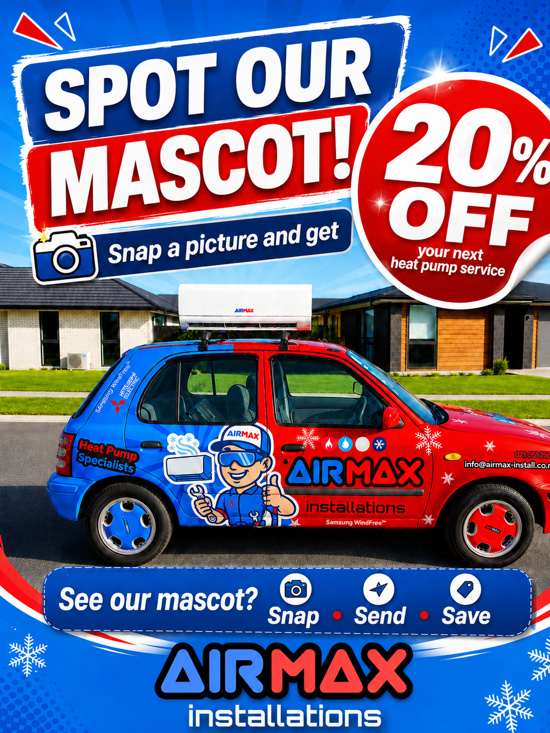 Spot our mascot — 20% off service